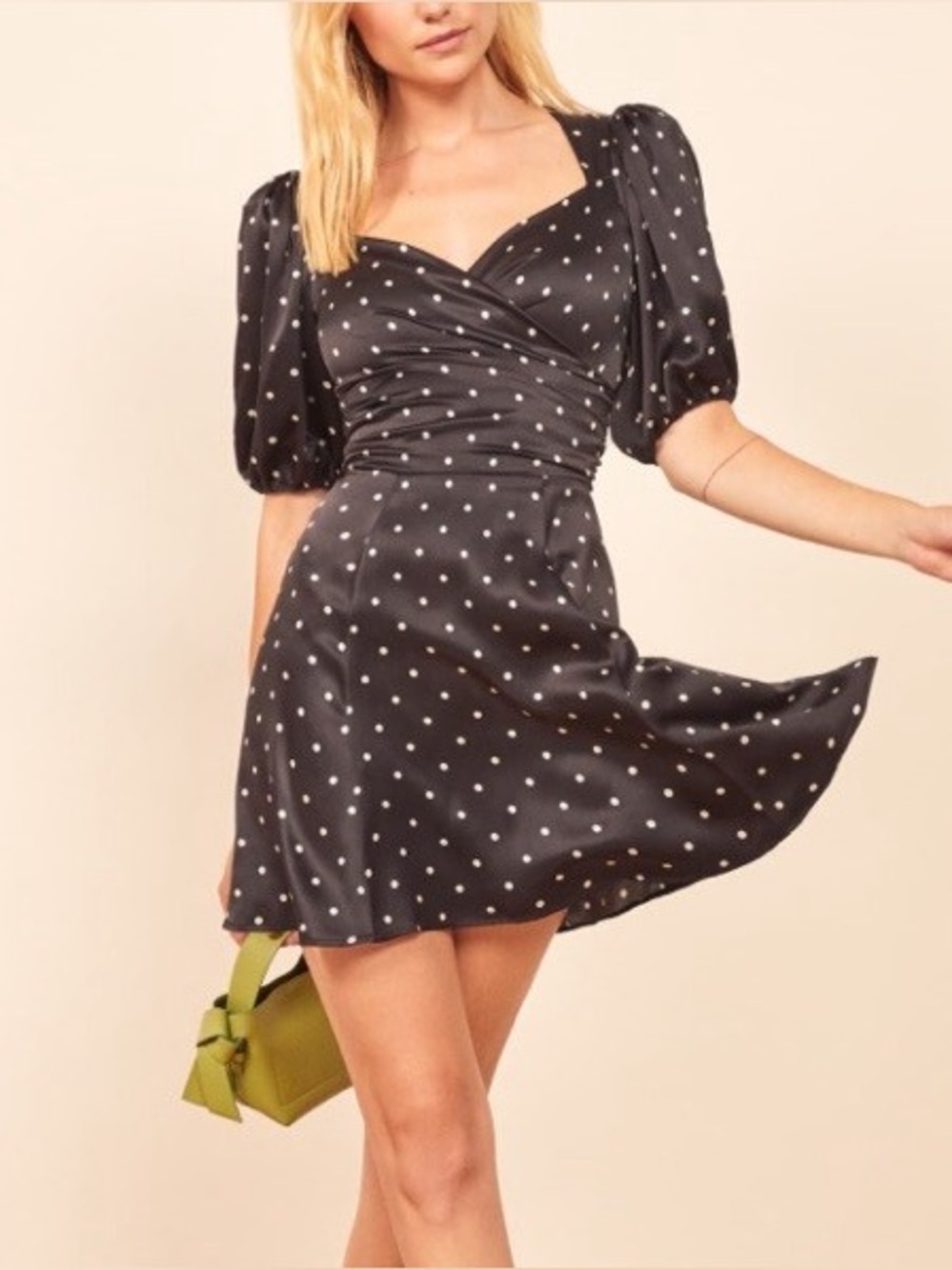 Reformation Silk Polka dot Dress 0
